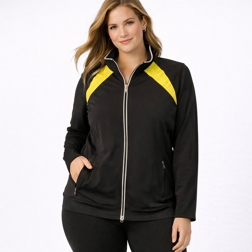 Prospirit Athletic Gear Grey and Yellow Jacket Size M Sport Exercise Full Zip